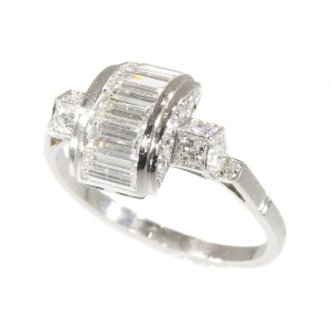 Elegance in Geometry: The Captivating Fifties Art Deco Diamond Ring